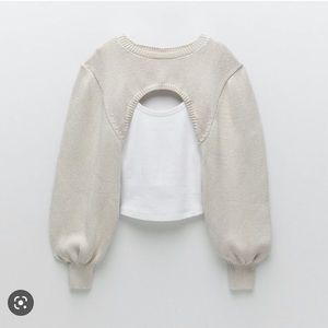 Zara combination sweater top